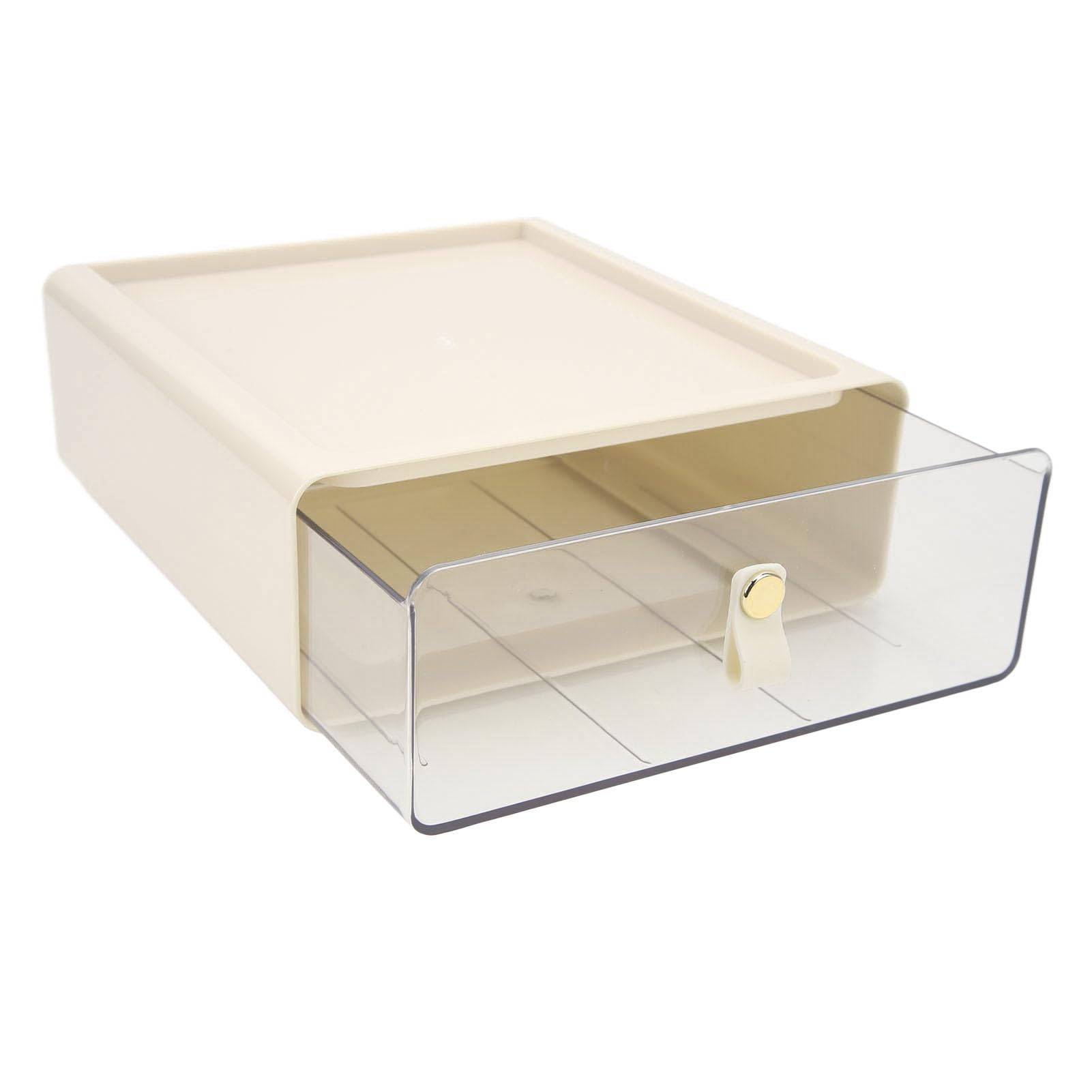 Cocoarm Cassetto Portaoggetti Trasparente Cassetto Trasparente da Tavolo in PET Organizzatore Impilabile di Grande capacità con Telaio Rinforzato per Ufficio Dormitorio Studentesco Clinica Domestica