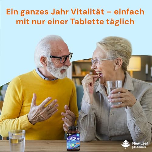 Vitamin B-Komplex – 365 kleine Tabletten – alle 8 B-Vitamine B1-B2-B3-B5-B6-B12 (1 Jahrvorrat) hochfestes Biotin, Folsäure und Vitamin C – Reduzierung von Müdigkeit, Energie und Immununterstützung 5
