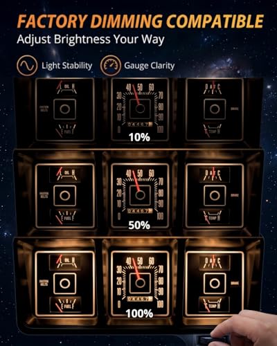 Image of WLJH Super Bright Amber Dashboard Instrument Cluster Panel Gauge Backlighting Indicator Lamp Bulb Full Led Light Kit For Ford F150 F250 F350 1967-1979, Pack of 8 | 3030 SMD, 200lm, Dash Instrument Illumination, Warning Indicators, No Soldering, Nighttime Readability, 8-Pack