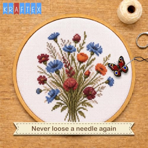 Image of Kraftex Magnetic Needle Minder. Needleminder for Embroidery & Sewing. Cute Needlepoint Accessories. Magnetic Needle Holder for Cross Stitch. Cute Magnet Pin Gift
