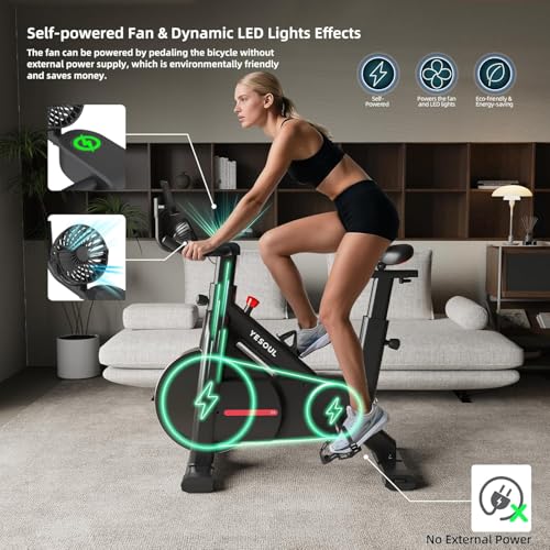 Image of Yesoul Black Exercise Bike for Home, Low Noise Indoor Cycling Bike for Home Gym Electric Stationary Bike with Tablet Mount & Comfortable Seat Cushion for Women Apartment Workout Bike for Fitness