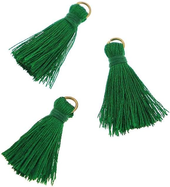 2 Polyester Tassels - Emerald Green - 26mm - TSP096