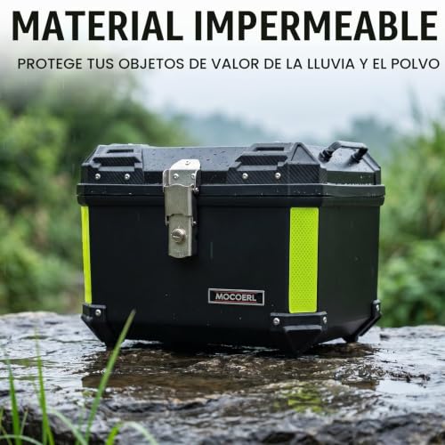 Maleta para moto MOCOERL negra de plastico ABS con gran capacidad y fijacion universal 4