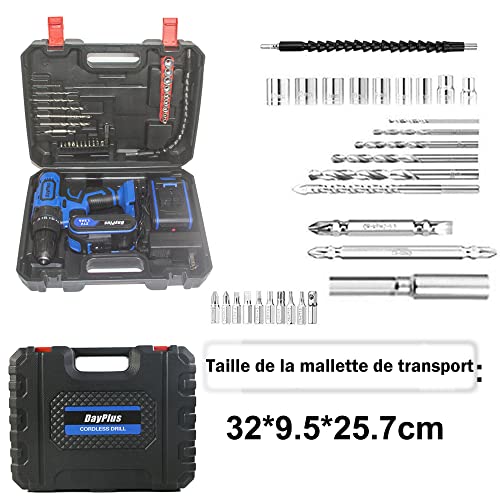 Akku-Schlagbohrschrauber 45Nm, 21V 2x1,5Ah Li-Ion Akkus, Elektro-Schraubendreher, Bohrschrauber, Schnellladegerät, Höchstgeschwindigkeit 2900 U/min, 2 Geschwindigkeiten, LED Licht – Bild 5