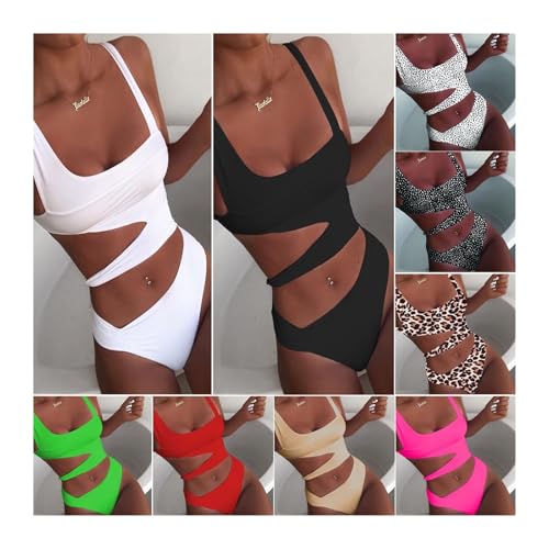 Sexy Bikini Set One Shoulder One-Piece Swimsuit Off Shoulder White Patchwork Swimsuit Bodysuit2