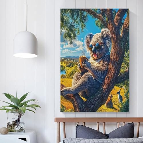 Toile cool koala murale café décoration salon moderne grand format 50x75 - 5