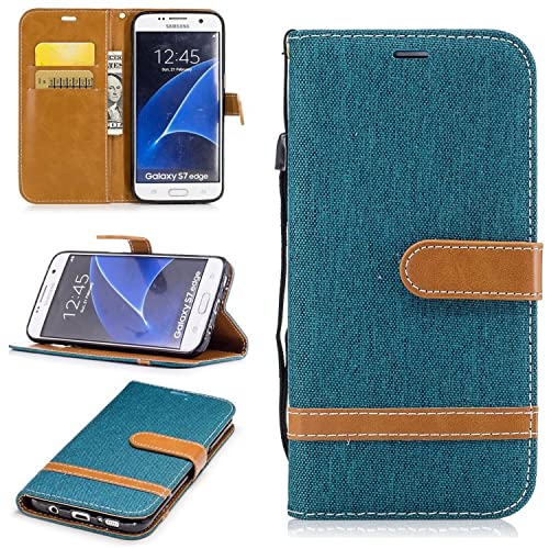 Étui Samsung Galaxy S7 Edge König Design en cuir vert avec porte-cartes