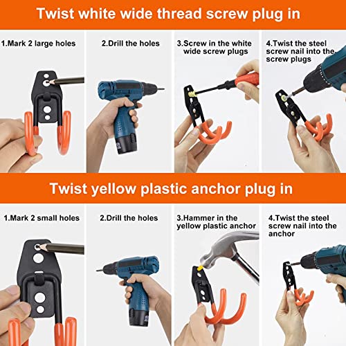 Ganchos de armazenamento de garagem, 16 peças/conjunto conjunto de ganchos de garagem ferro PVC ganc