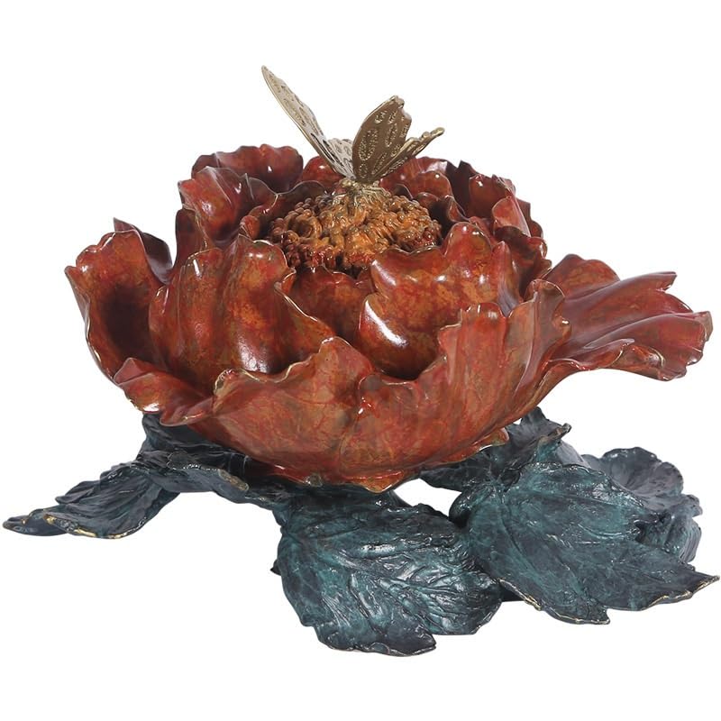 Buddha Incense Holder Copper Peony Incense Burner Household Incense Burner Handicraft Sandalwood Incense Burner Spa Decor