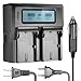 Neewer Dual LCD Battery Charger for Canon LP-E6 Batteries Compatible with Canon 7D 6D 5D II III 5Ds R 70D 60D 6D a 80D(US Plug + EU Plug + Car Charger Adapter)
