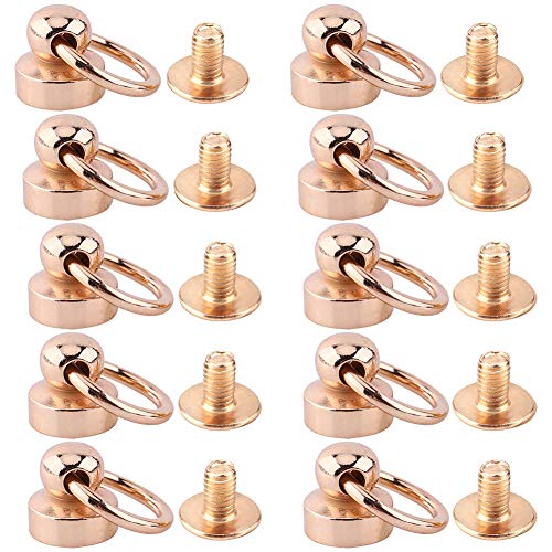 Rivet Stud Screw Brass Craft Accessary O-Ring Head Ring Leathercraft for DIY Leather Belt Handbag Decoration Bag Shoes