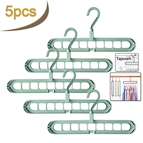 Tapusen Magic Hanger - Cintres à Gain d'espace Cintres en Cascade Cintres multifonctionnels Cintres Garde-Robes Coffre à Organisateur innovant pour Organisateur de Garde-Robes (5PCS) (Bleu)