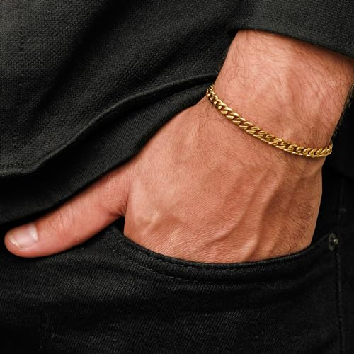 Galis Mens Bracelet - Cuban Link Chain For Men Gold Plated Over Premium Stainless Steel thumb #1