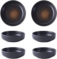 Vista 3 de Colias Wing Juego de 6 platos de porcelana multiusos de 3.5 pulgadas, patrón de un solo color, platos de aderezo de porcelana para condimentos