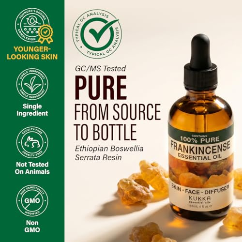 Image of 100% Pure Frankincense Oil - 4 Fl Oz Frankincense Essential Oil for Hair, Skin, Diffuser, Aromatherapy & DIY Soap Making Scent