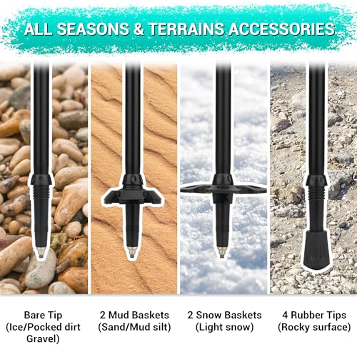 TheFitLife Trekking Poles for Hiking and Walking - Lightweight 7075 Aluminum with Metal Flip Lock and Natural Cork Grip, Walking Sticks for Men, Women, Collapsible, Telescopic, Camping Gear by TheFitLife - Image 5