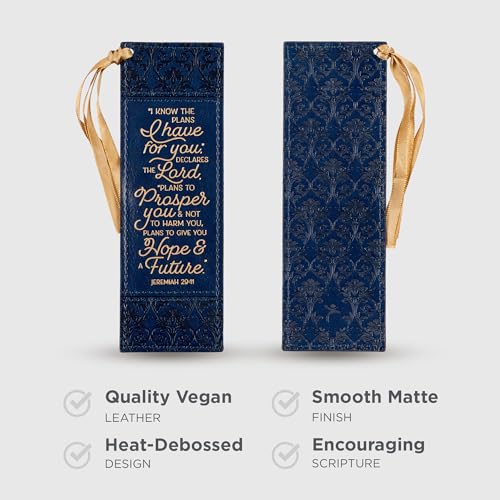 Image of Christian Art Gifts Faux Leather Bookmark for Women: I Know the Plans