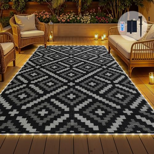 YONILE 9x12 ft Outdoor Rug Waterproof