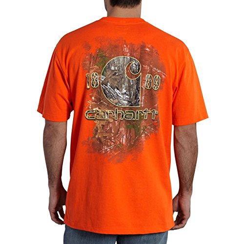 Carhartt Mens 102040 Workwear Faded Back Camo Short Sleeve Pocket T-Shirt - 2X-Large Regular - Orange