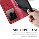 Rostsant Handyhülle für Xiaomi Redmi Note 11 4G / Redmi Note 11S - Geprägter Baum PU Leder Hülle Brieftasche Tasche Hülle - Rot mit Ständer-Funktion