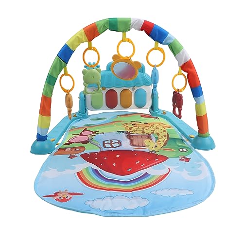 Tapis de jeu pour nourrisson avec modèle animal champignon au salon