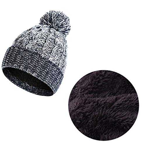 Gorro de invierno para mujer con bufanda de punto colorido y guantes 5