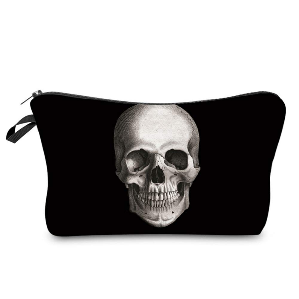 LOOMILOO Cosmetic Bag for Women, Adorable Roomy Makeup Bags Travel Water Resistant Toiletry Bag Accessories Organizer Liama Gifts, Skull 42
