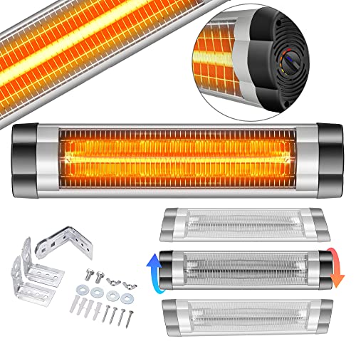 Arebos Infrarot Heizstrahler 2500 W | Regelbares Thermostat | IP34 Schutzart | Low-Glare-Technologie | Stufenlos regulierbar