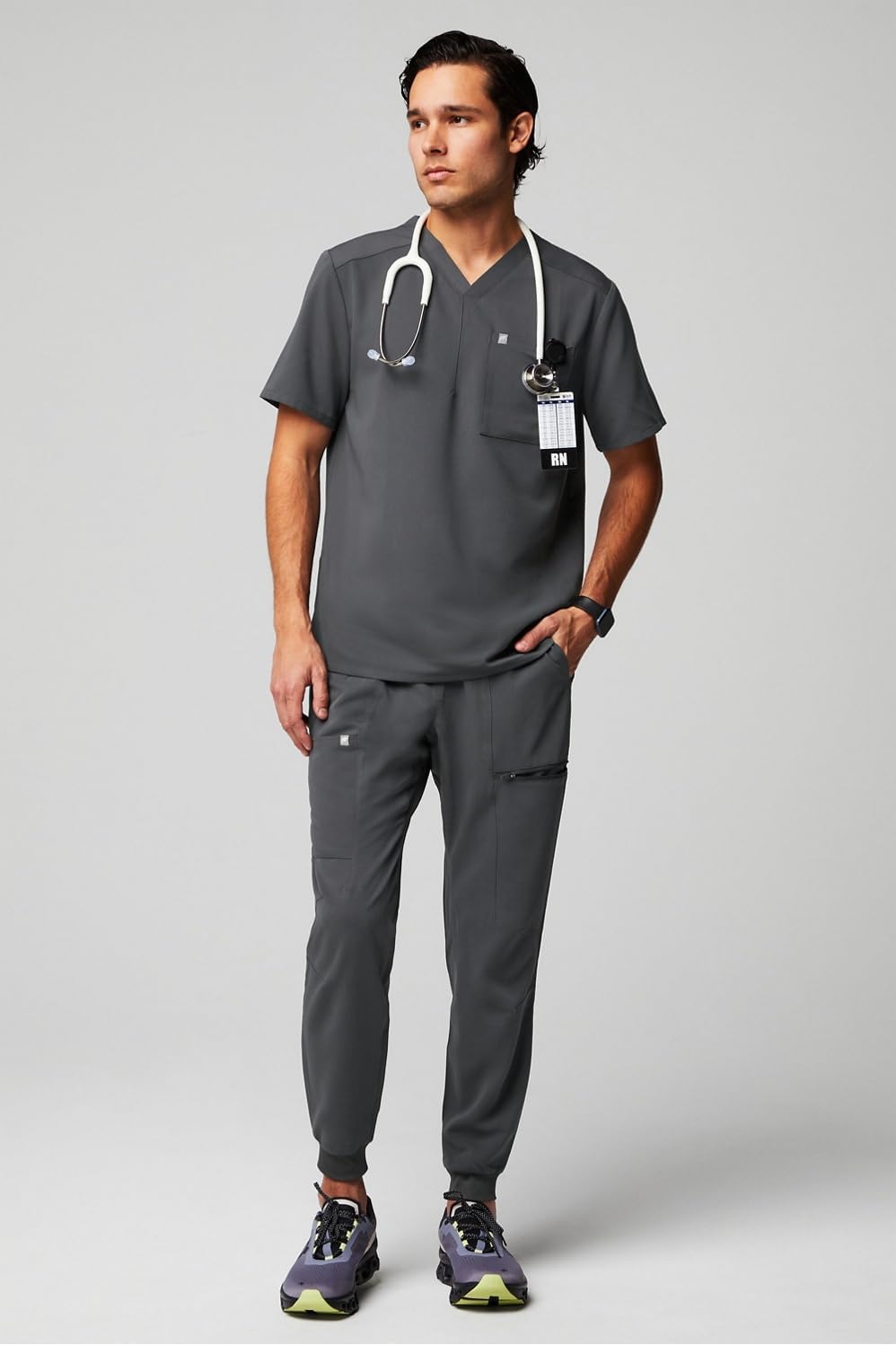 Fabletics Men's All-Shift 5-Pocket Scrub Jogger - MotionTech, 4-Way Stretch, Pocket-Packed, Lightweight, Semi-Slim Fit