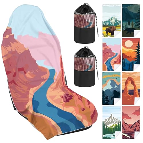 Image of Hahafelt 1 Pack Car Seat Towel Cover with Storage Bag, Grand Canyon Style
