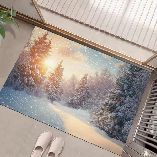 Felpudo Bosque al Atardecer de 50x80cm, alfombra de entrada lavable y antideslizante 3