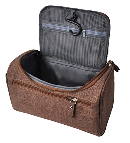 Image of Vercord Mens Toiletry Bag Wash Travel Small Shaving Dop Kit Shower Bathroom Ditty Hygiene Bag, Frosted Coffee, One Size (Hardcode), Classic