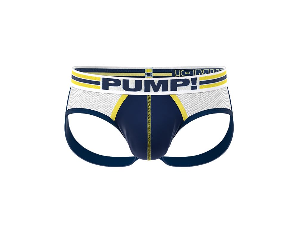 pump! Recharge Jock (Large) Navy, Yellow, White Men's Jockstrap Underwear|Athletic Support Jockstraps with Backless Design|Enhanced Lift| Comfortable Fit|Breathable Fabrics for Sports & Everyday Wear-picture-41
