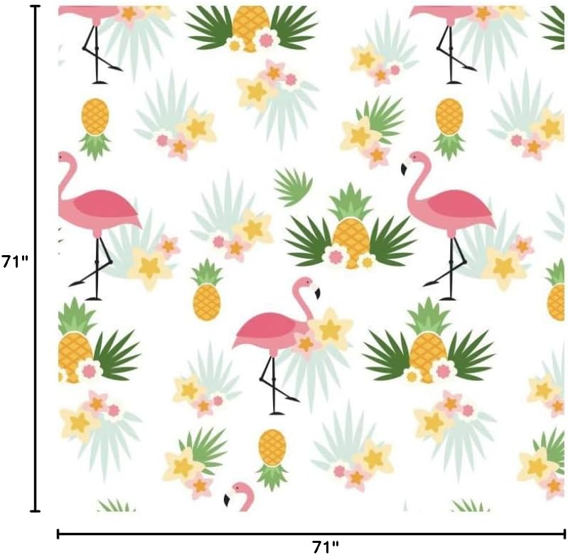 OERJU Flamingo Shower Curtain for Bathroom Flamingo Pineapple Floral Shower Curtains Waterproof Polyester Fabric Bathtub Bathroom Decor Set with Hooks Machine Washable 71x71inch