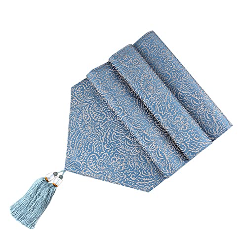 Chemin de table moderne jacquard bleu de qualité supérieure