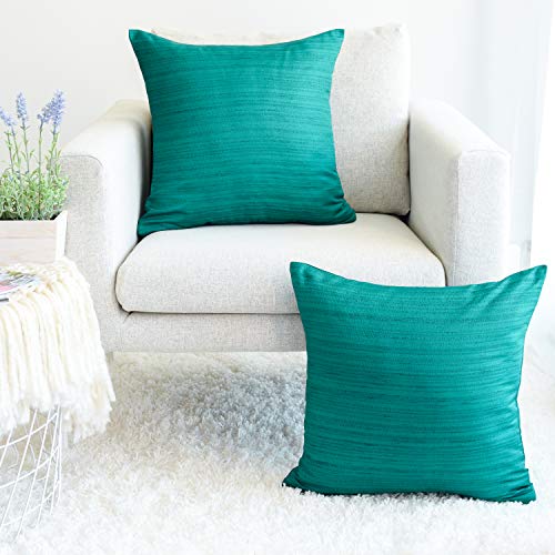 Image of The White Petals Dark Teal Throw Pillow Covers - Luxurious, Elegant & Decorative (20x20 inch, Pack of 2)