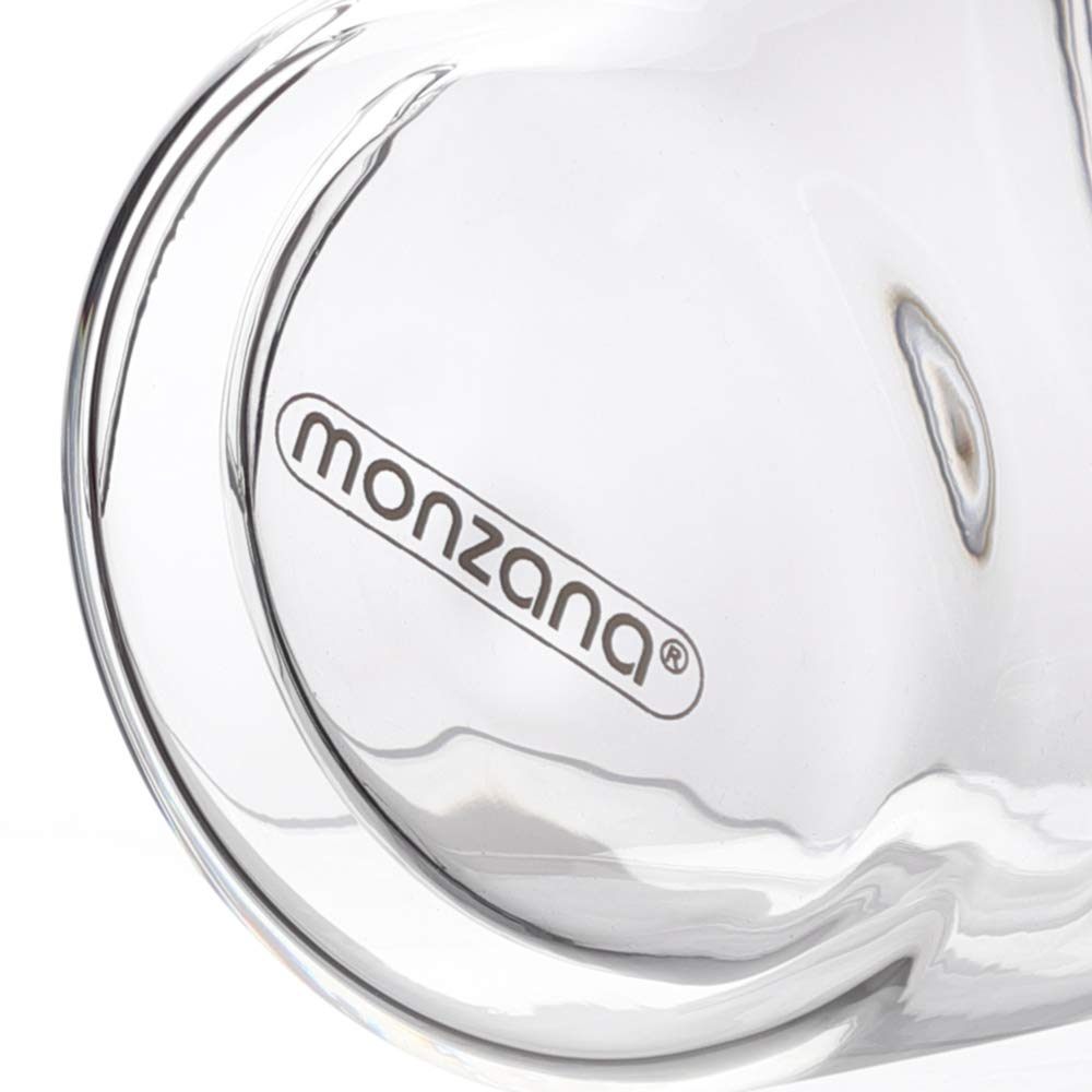 Monzana® 8x Teegläser mit Henkel 250ml Doppelwandig Borosilikatglas Spülmaschinenfest Hitzebeständig Teetassen für heiße Getränke Glas Thermobecher