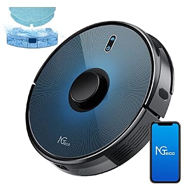 AMAZON - NGTeco Robot Vacuum Cleaner 2-in-1 Sweep and Mop 4200Pa Super Suction Quiet Robotic Vacuums,Laser Navigation,Multi-Floor Mapping,Self-Charging,Good for Pet Hair,Carpet and Bedroom，Works with Alexa