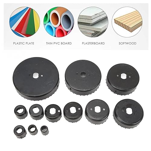 Kit de brocas y sierras de corona de acero carbono 16 piezas miniatura 7