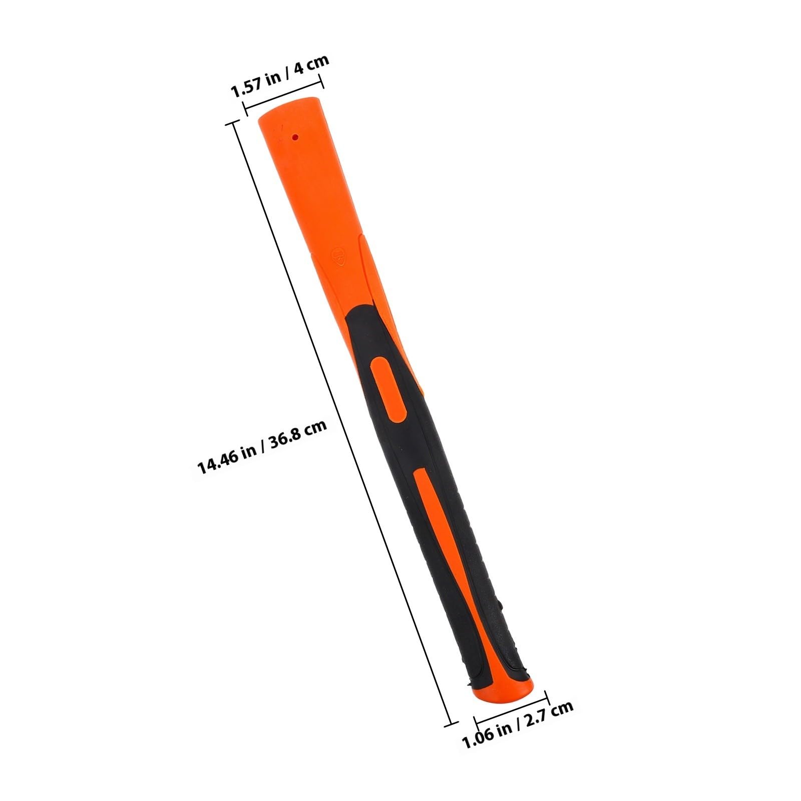 TIDTALEO Mango de Repuesto para Maza de Goma Antideslizante y Antivibración Mango Recto de Goma Duradera para Herramientas de Jardinería y Mejoras del Hogar Accesorio Negro y Naranja
