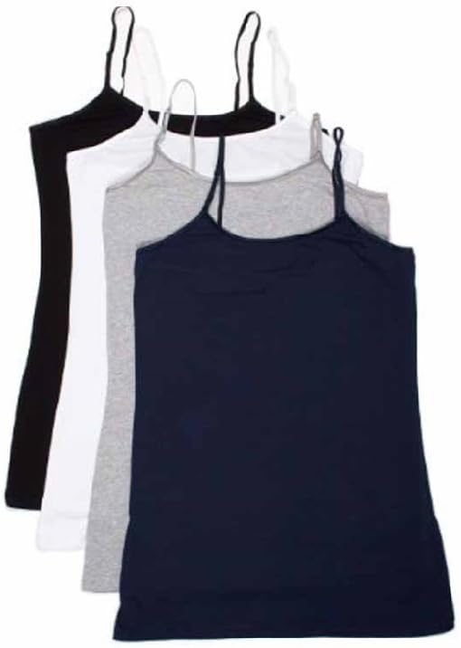 4 Pack Active Basic Women's Basic Tank Top navy/black/h.grey/white (Large)