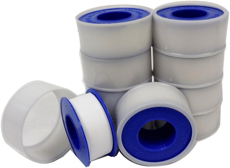 Set of 10 Rolls Teflon Thread Seal Tapes - Plumbing Plumber Plumbers Fitting Sealant Pipe Joint Tape (3/4" W x 520" L)
