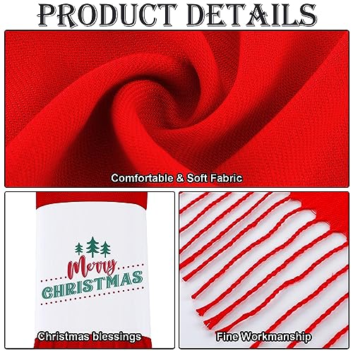 Suhine 10 Pieces Christmas Red Scarf Bulk Unisex Cold Weather Winter Scarves Christmas Theme Holiday Warm Scarfs for Women Girls Men Christmas Gifts Party Favor3