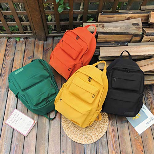 Mochila escolar juvenil casual impermeable de nylon sólido resistente 6