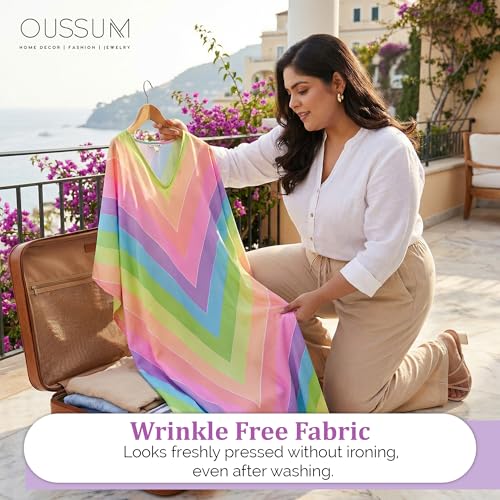 Image of Oussum Women Long Maxi Plus Size Polyester Kaftan Gown, Womens Kaftan Dresses Lounge Resort Wear, Plus Size Kaftan
