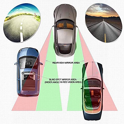 Image of CarFrill Blind Spot Mirror, HD Glass Convex Lens Frameless Adjustable Blind Spot Mirror for All Universal Vehicles Car Stick-on Design (Round 2 Pic))