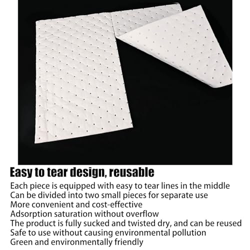Verschüttungsabsorbierende Pads – öl-absorbierende Pads – Schwere ölabsorbierende Matte – Kann Jede Art Von öl Absorbieren, Nimmt Jedoch Kein Wasser Auf(Size:19.6in×15.7in（50cm×40cm）,Color:50Pcs 2mm)