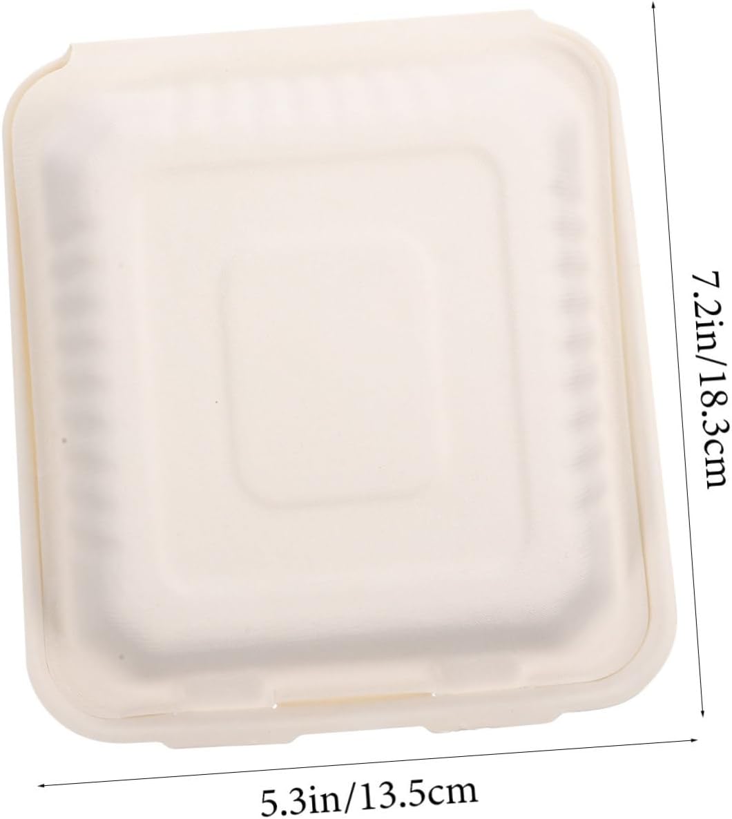 50pcs Disposable Food Containers Paper Meal Prep Boxes for Takeout Catering Direct Food for Office School Picnics and Parties