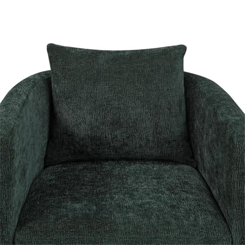 Sillón giratorio contemporáneo verde con tela suave miniatura 7
