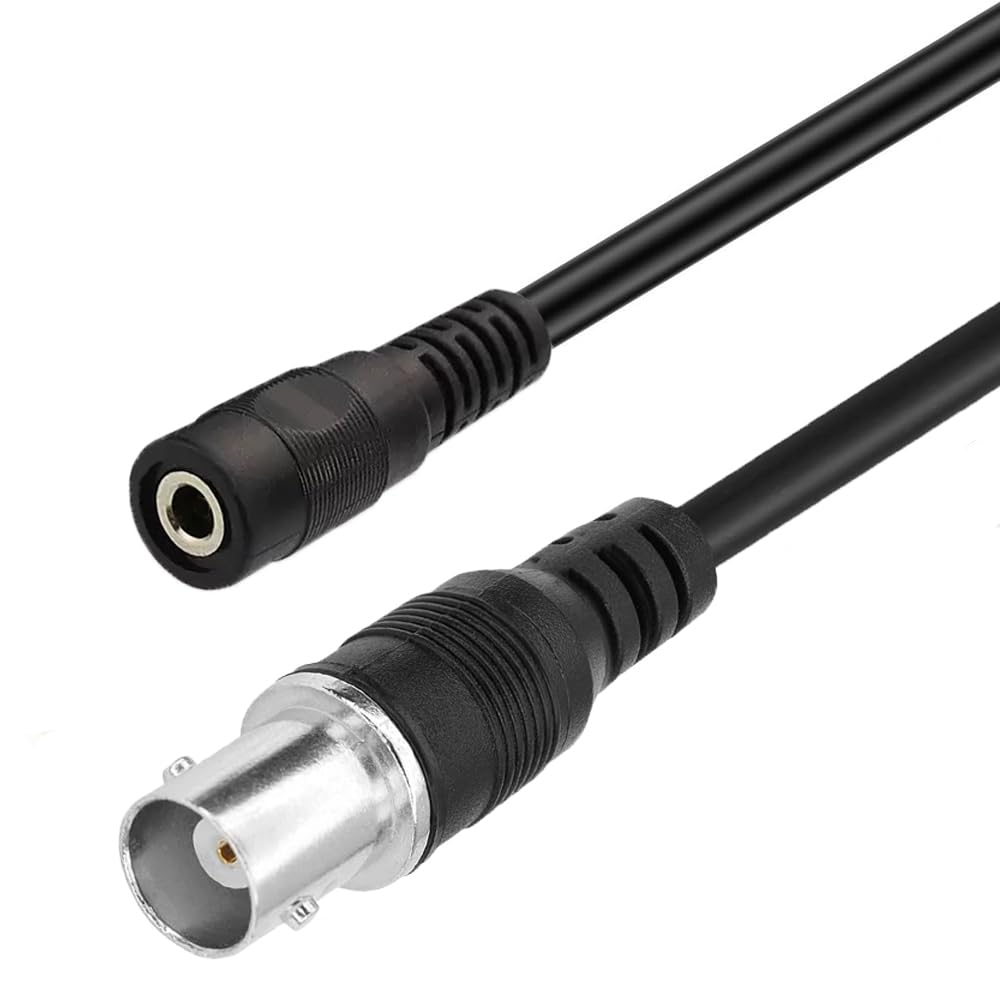 BNC auf 3,5 mm Mono 1/8 Zoll TS-Stereo-Stecker-Adapter, Radio-Antennen-Verlängerungskabel, 1 m (BNC-Buchse auf 3,5-mm-Buchse)